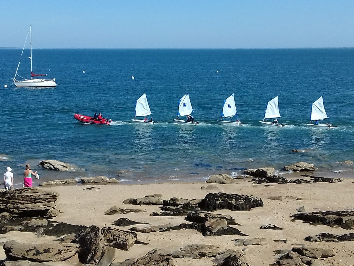 Segelschule am Plage des Dames, Ile de Noirmoutier, Vendée, Frankreich am 16.09.2019