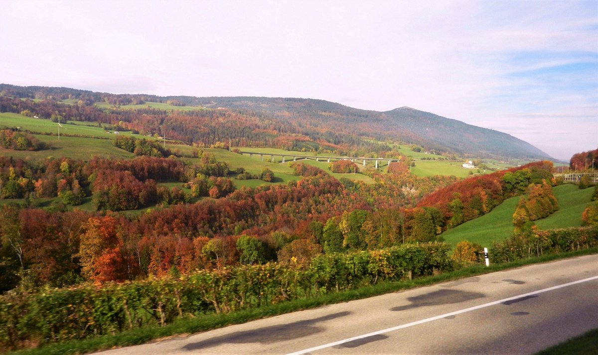 Sicht auf der A9 zwischen Ballaigues und Lignerolle - 25.10.2013