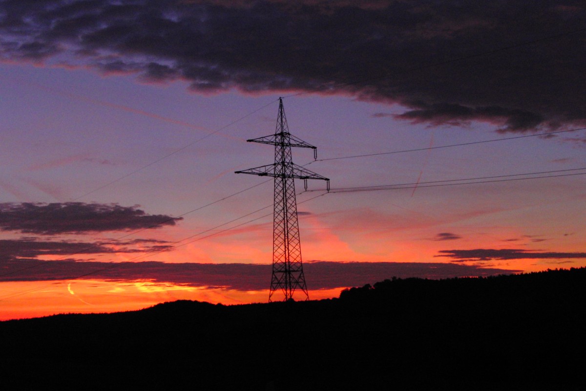 Sonnenaufgang am 5.10.2013 in der Nähe von Salmsdorf,(Gemeinde Rentweinsdorf)fotografiert 
 auf dem Weg nach Vierzehnheiligen