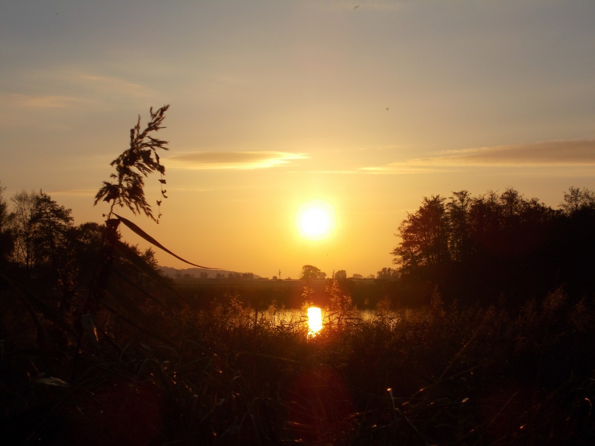 Sonnenuntergang am 08.November 2014 kurz nach 16:00 Uhr bei Göhren/Rügen.