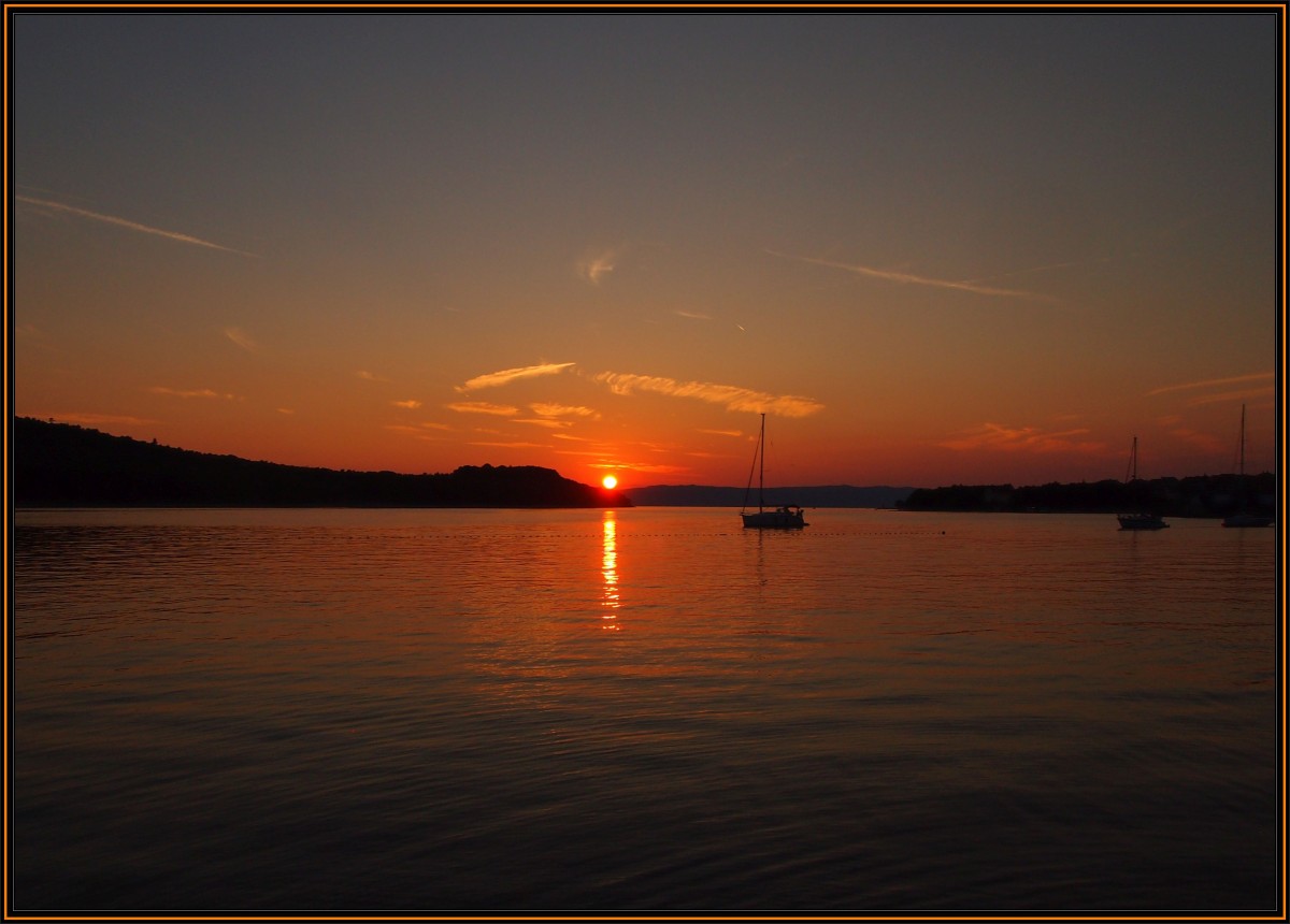 Sonnenuntergang am Cres am 11.9.2015.