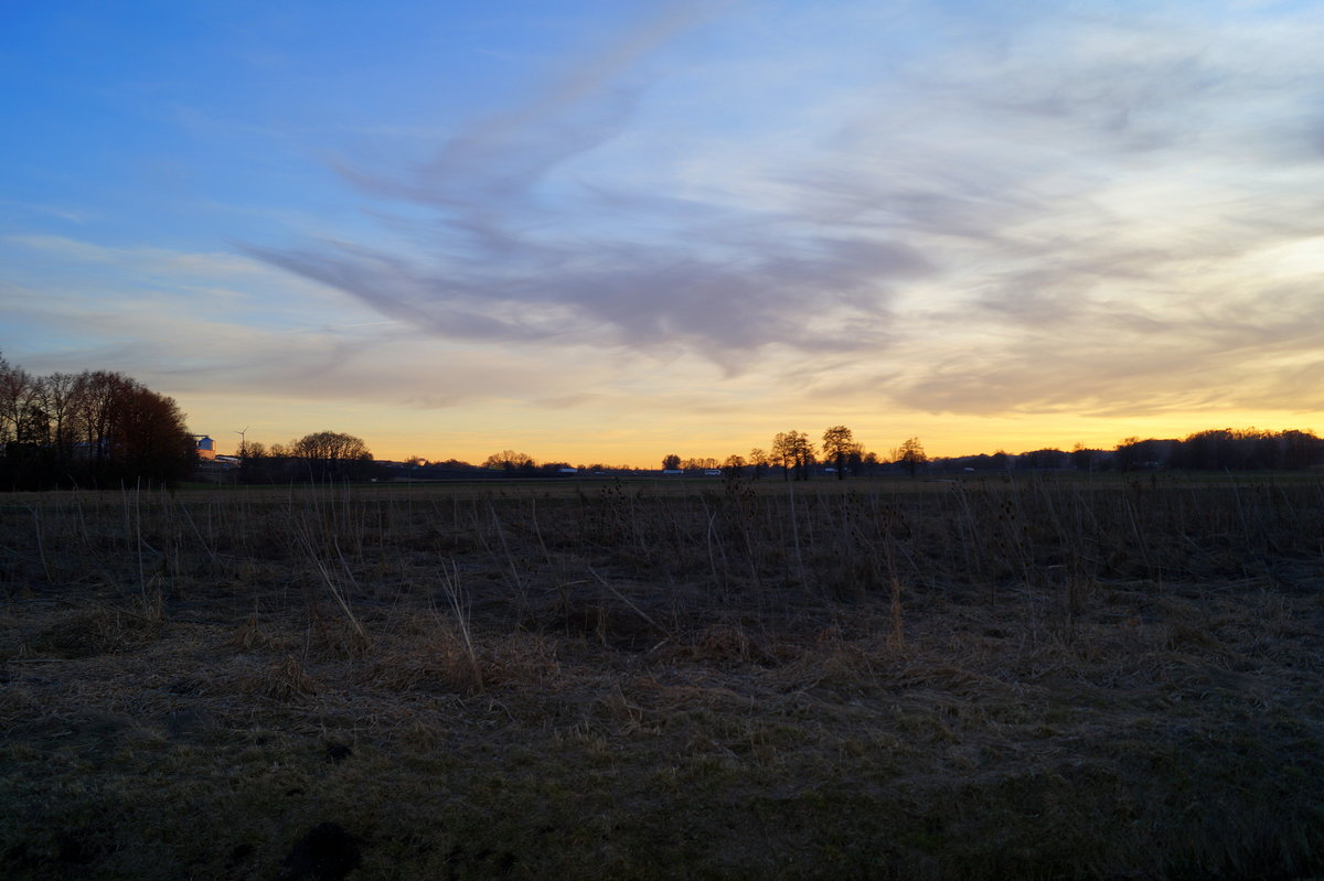 Sonnenuntergang in der Nähe von Rohrbach (Ilm), 25.02.2019.
