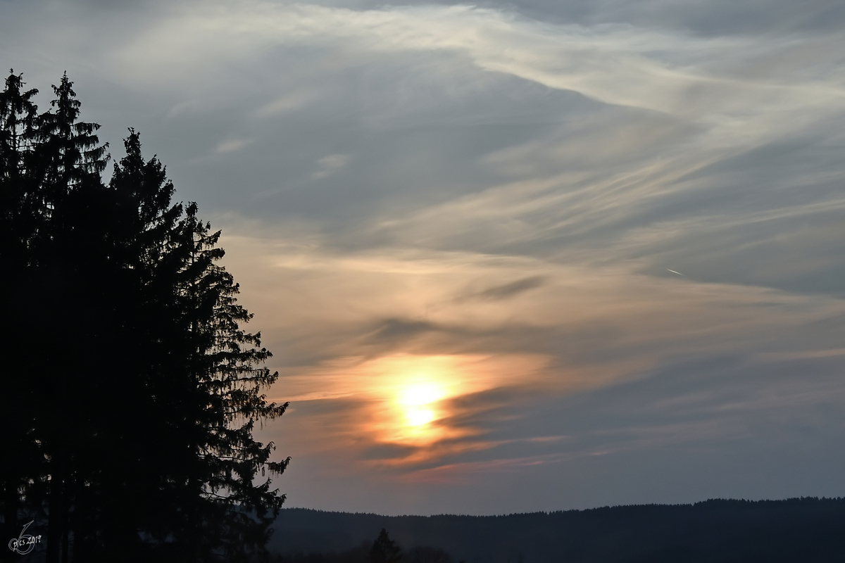 Sonnenuntergang im Sauerland. (März 2019)