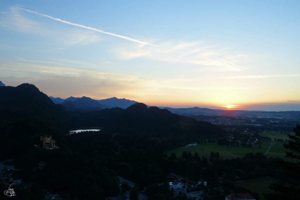 Sonnenuntergang über dem Allgäu. (Hohenschwangau, Juli 2017)