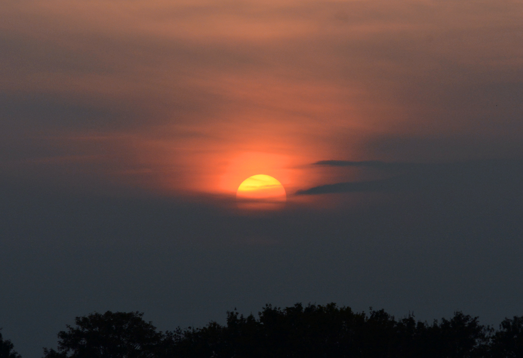 Sonnenuntergang über der Eifel bei Euskirchen - 02.10.2014