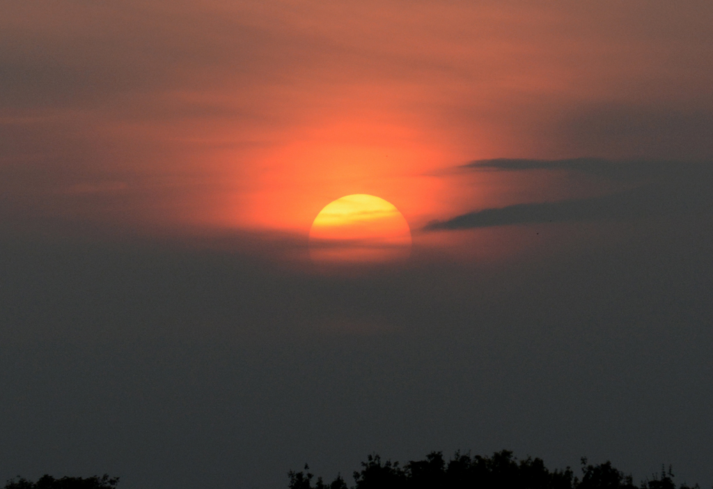 Sonnenuntergang über der Eifel bei Euskirchen - 02.10.2014