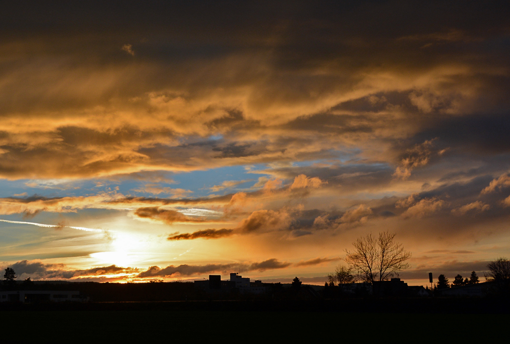 Sonnenuntergang über der Eifel bei Euskirchen - 14.11.2014