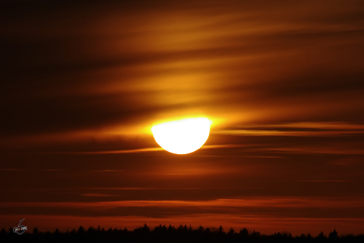 Sonnenuntergang über Vorpommern. (Kronsberg, April 2009)