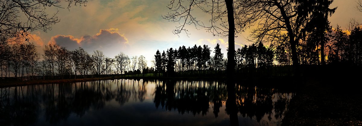Sonnenuntergang in Zeulenroda am Teich. Foto 07.02.16