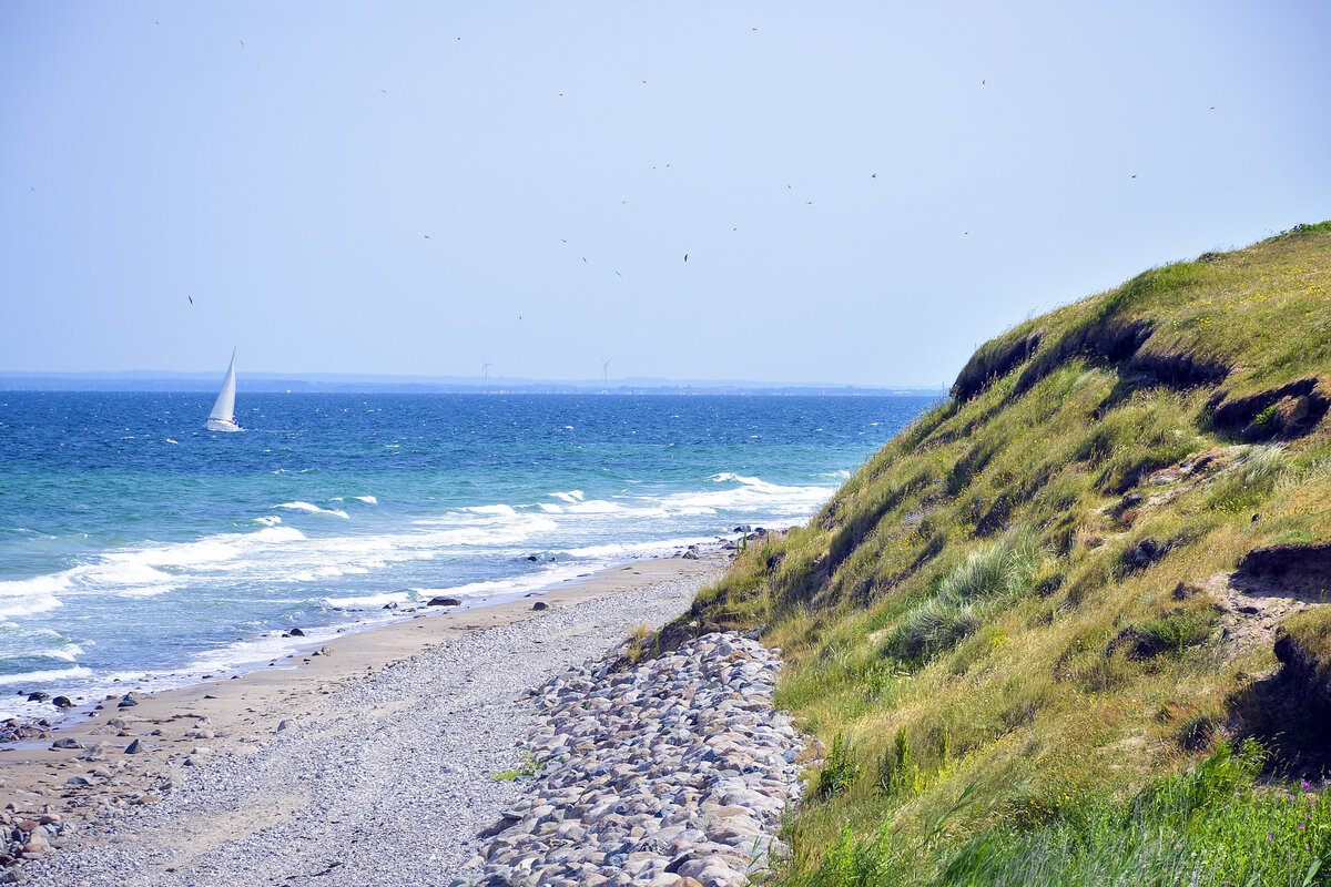 Steilküste bei Rågeleje auf Nordseeland. Aufnahme: 22. Juni 2023.
