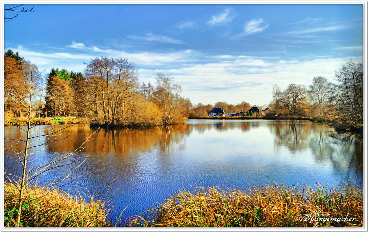 Still ruht der See...im wahrsten Sinne des Wortes. Wiesensee Lauenbrück, er wird von der Fintau gespeist. Fintau & Wiesensee sind nur durch einen Wanderweg getrennt. Kurz vor Weihnachten 2020. Ja, nach Winter sieht es nicht aus ;-)