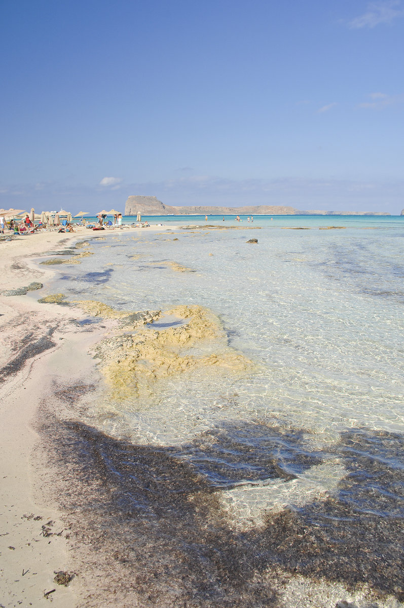 Strand an der Halbinsel Gramvousa von Kreta. Aufnahme: 20. Oktober 2016.