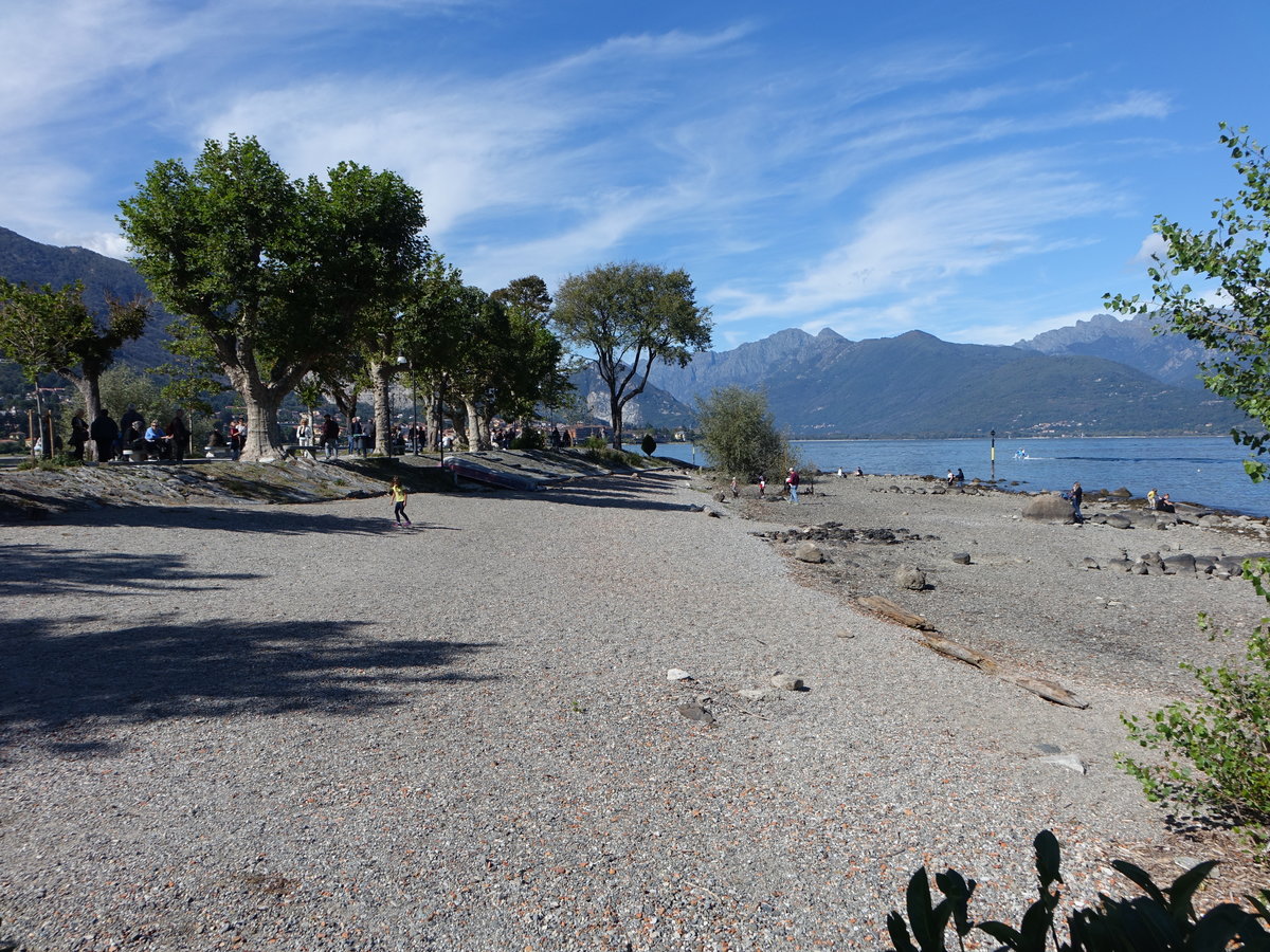 Strand an der Nordspitze der Isola dei Pescatori, Lago Maggiore (05.10.2019)