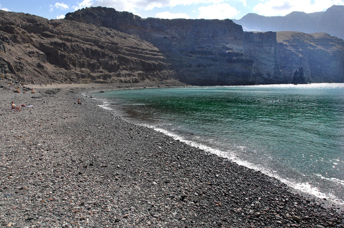 Strand an Puerto de las Nieves auf Gran Canaria. Aufnahme: Oktober 2009.