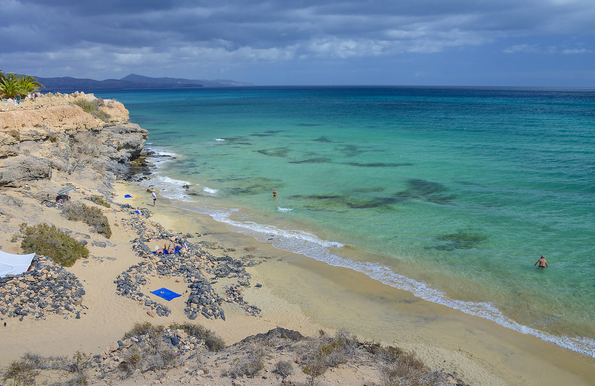 Strand südlich von Costa Calma auf der Insel Fuerteventura - Spanien. Aufnahme: 21. Oktober 2017.