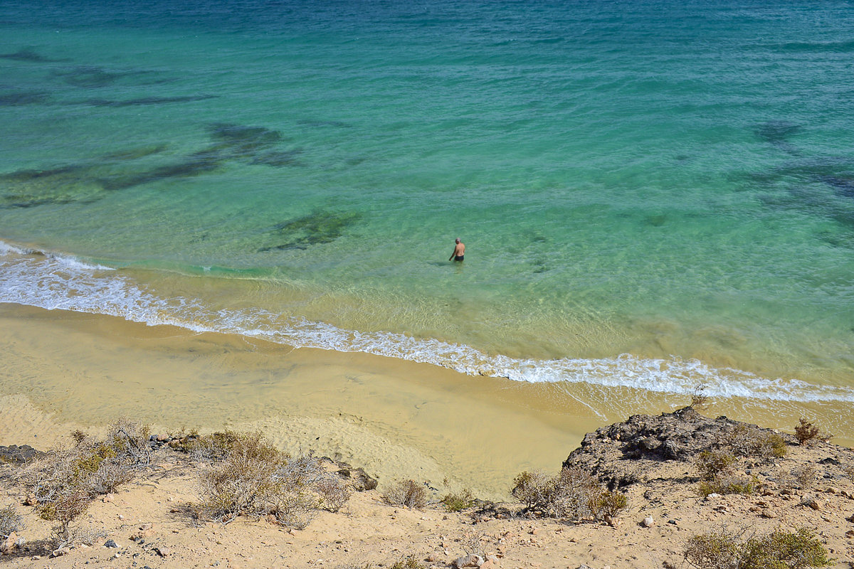 Strand vor Costa Calma auf der Insel Fuerteventura - Spanien. Aufnahme: 21. Oktober 2017.