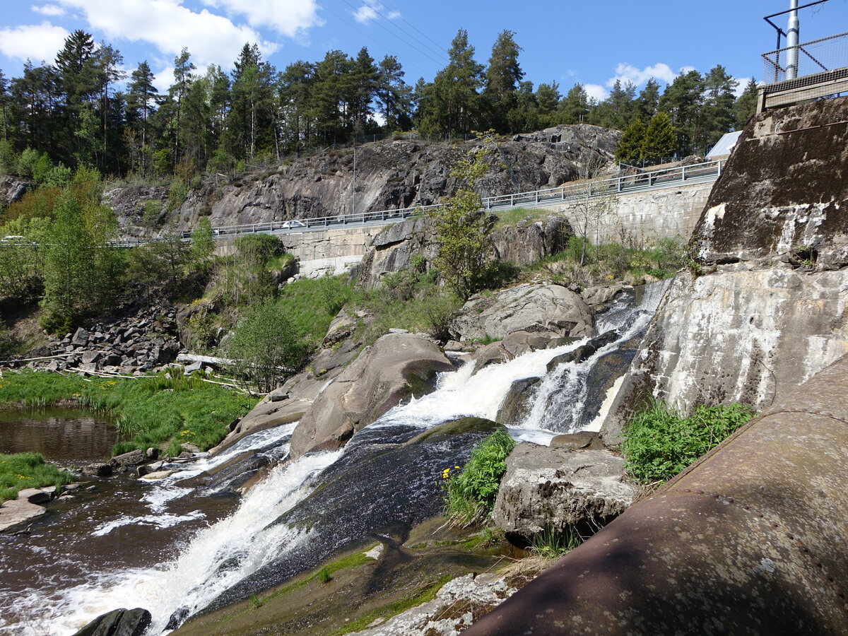 Susebakkefossen am Fluss Mysenelva, Provinz Viken (21.05.2023)