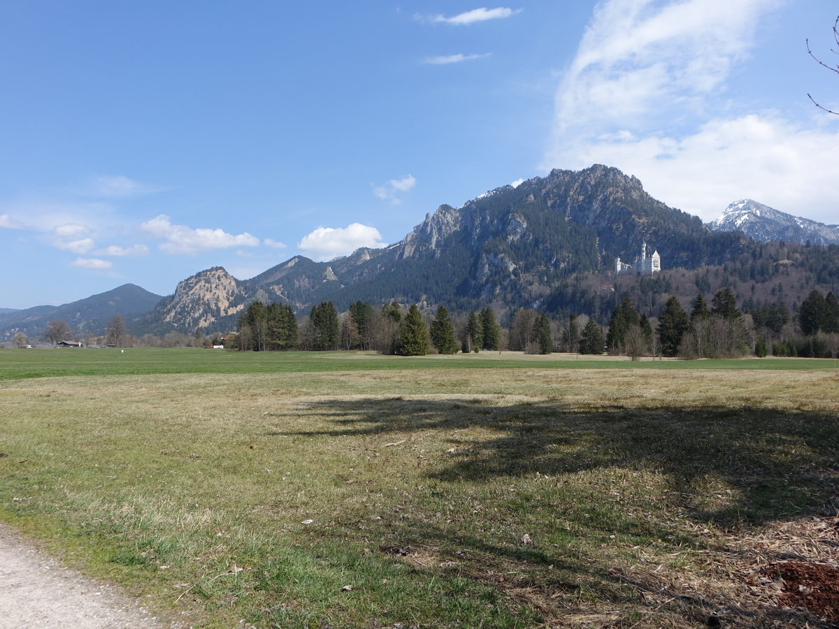 Tegelberg mit Schloss Neuschwanstein im Ostallgäu (26.04.2021)