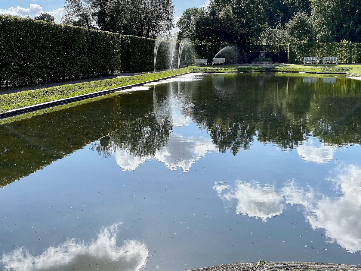 Teichanlage im Klostergarten von Neuzelle am 10. September. 