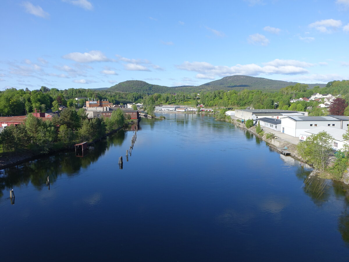 Telemarkkanal bei Ulefoss, verbindet die Orte Skien und Dalen (28.05.2023)