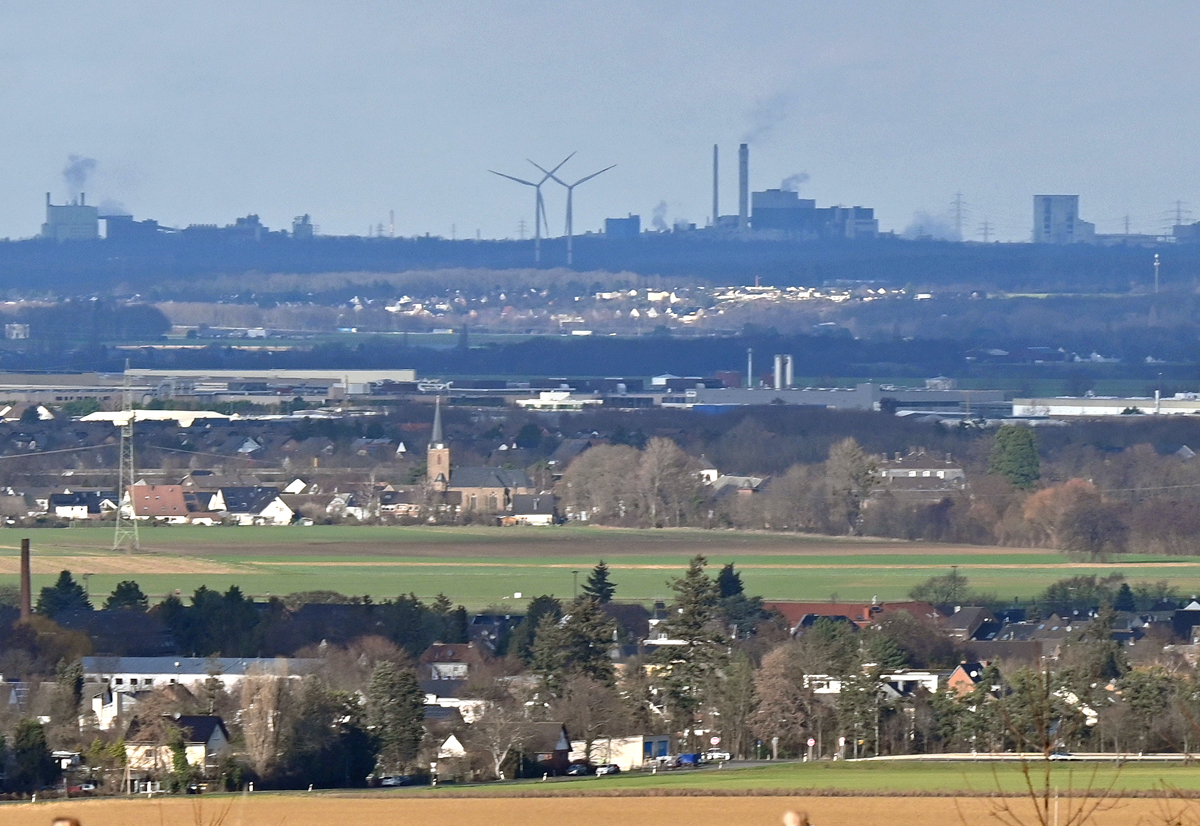 Von Eu-Kirchheim über Euskirchen bis zu den 34 km entfernten RWE-Kraftwerken westlich von Köln - 07.01.2023