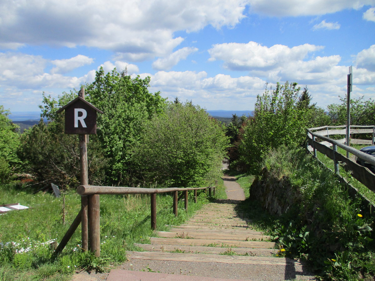 Wenn das  R  auftaucht weiß man 100% das man am Rennsteig ist.Gesehen am Gr0ßen Inselberg am 28.Mai 2020.