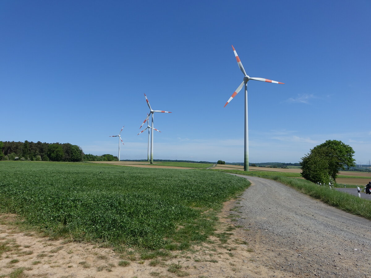 Windpark bei Burg-Gemünden, Vogelsbergkreis (14.05.2022)