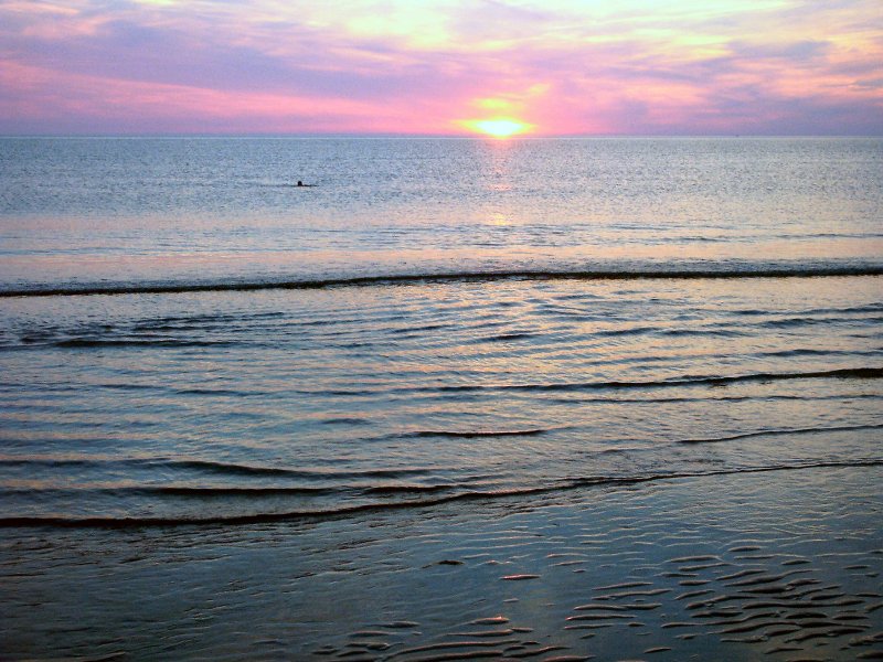 Abendstimmung am Strand bei St. Peter-Ording, Sommer 2003