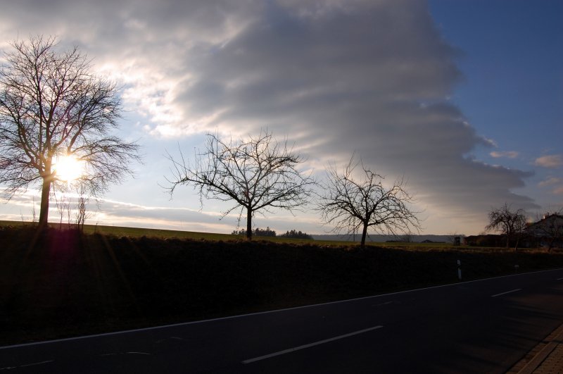 Abendstimmung an der Bundesstrae von Gerolzahn, Dezember 2007