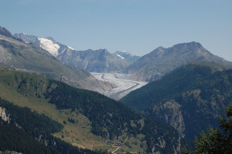 Aletschgletsjer, Foto genommen in Nessel, in der Nhe von Belalp, den 20. Juli 2006.