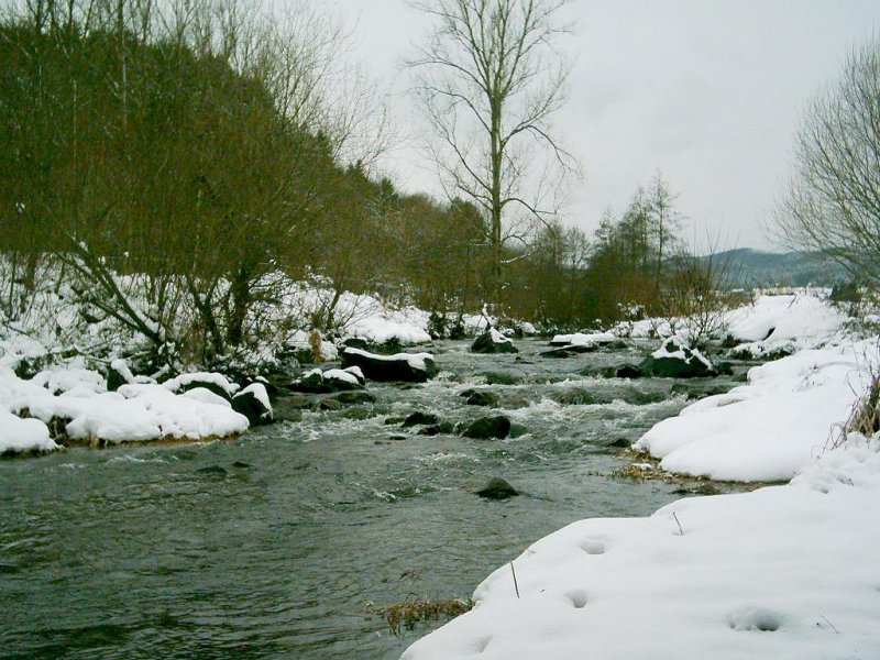 Anfang des Spaziergangs durch den Winterwald! Die  Perf  im Winterzauber.Bekannt ist sie wohl eher durch den  Perfstausee  der eigendlich als Hochwasserrckhaltebecken dient!