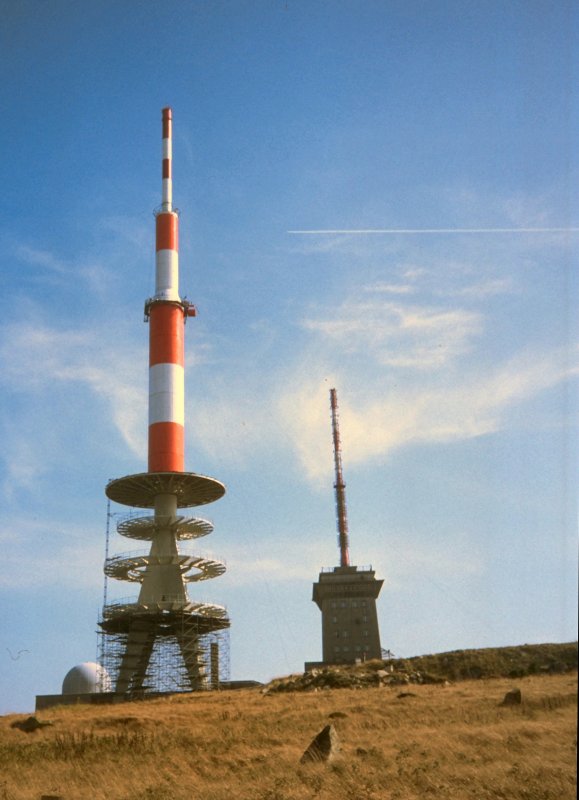 Auf dem Brockengipfel, dig. Dia von 1993