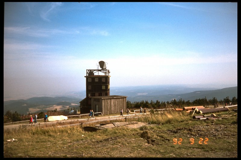 Auf dem Brockengipfel, dig. Dia von 1992