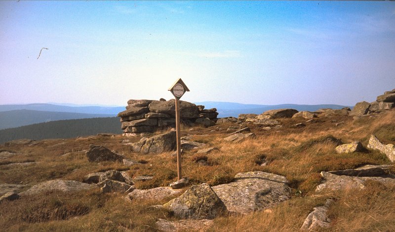 Auf dem Brockenpleteau, dig. Dia von 1992