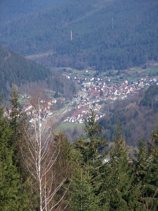 Blick auf Calmbach im malerischen Enztal. Am 11. Mrz 2007