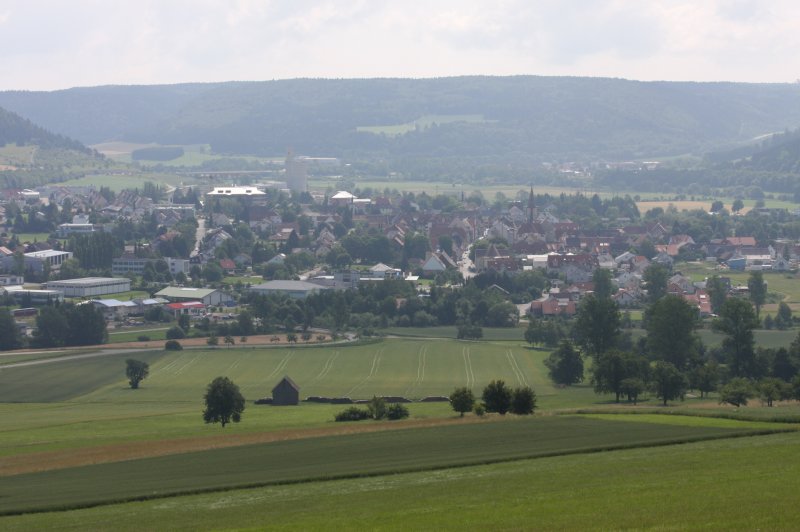 Blick auf Geisingen vom Wartenberg aus aufgenommen am 04.07.2009