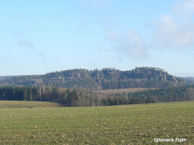 Blick auf den Rauenstein bei Kurort Rathen am 15.02.2008