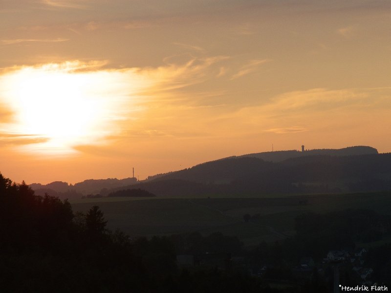 Blick auf den Spiegelwald in Beierfeld. Aufgenommen von der Staumauer des PSW-Markersbach am 21.06.2008