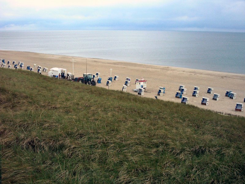 Blick vom deich auf den Strand von Westerland, 2003
