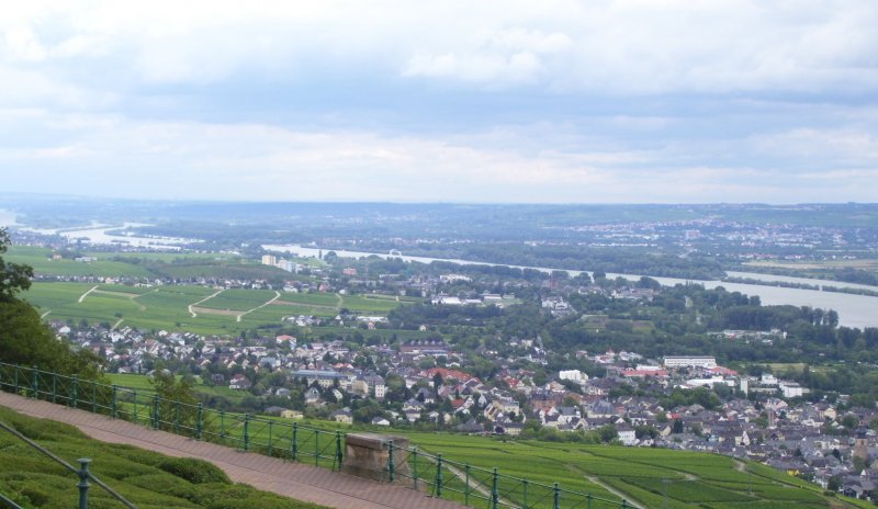 Blick vom Niederwalddenkmal ber den Rheingau und Rdesheim. 24.07.2007