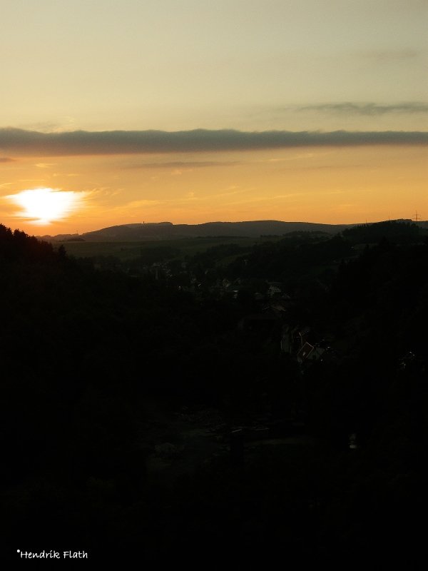 Blick in Richtung Nord-Westen. Aufgenommen von der Staumauer des Unterbeckens des PSW-Markersbach am 21.06.2008