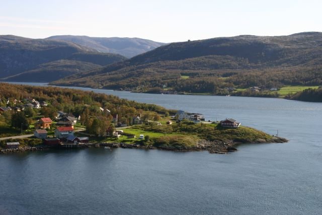 Blick ber den Saltstraumen zum Saltfjorden.