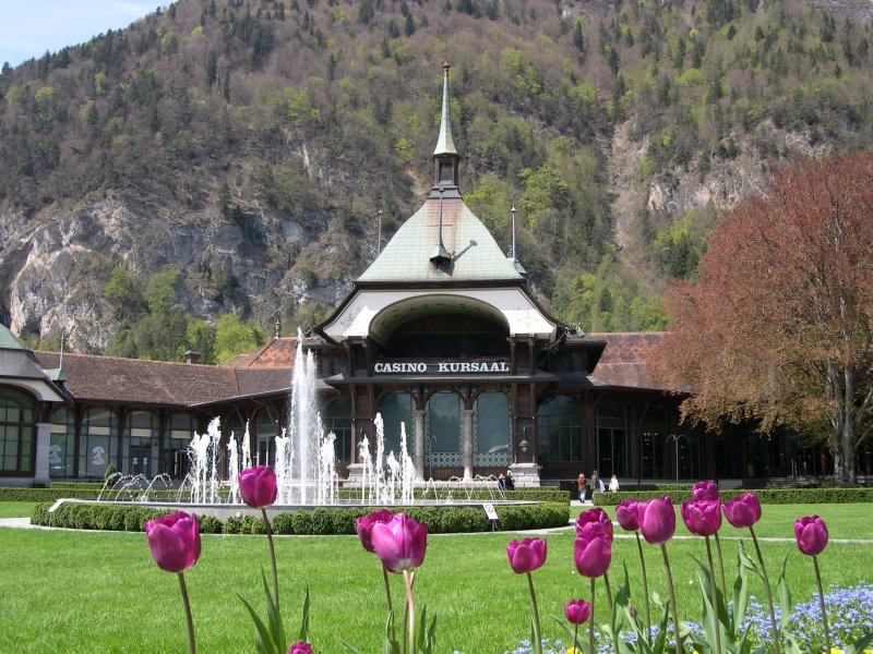 Casino im Kurpark Interlaken, Thuner See, Berner Oberland.