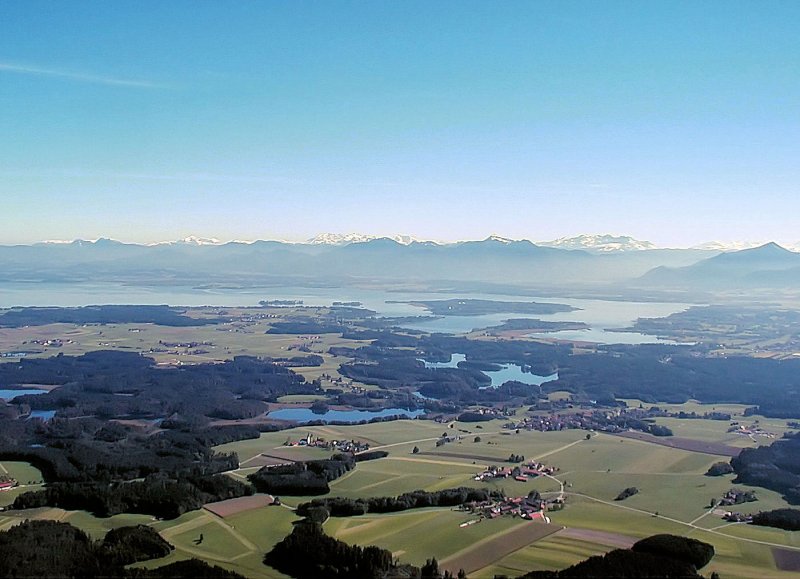 Chiemsee - Alpen, vom Norden aus der Luft aufgenommen - Sommer 2003