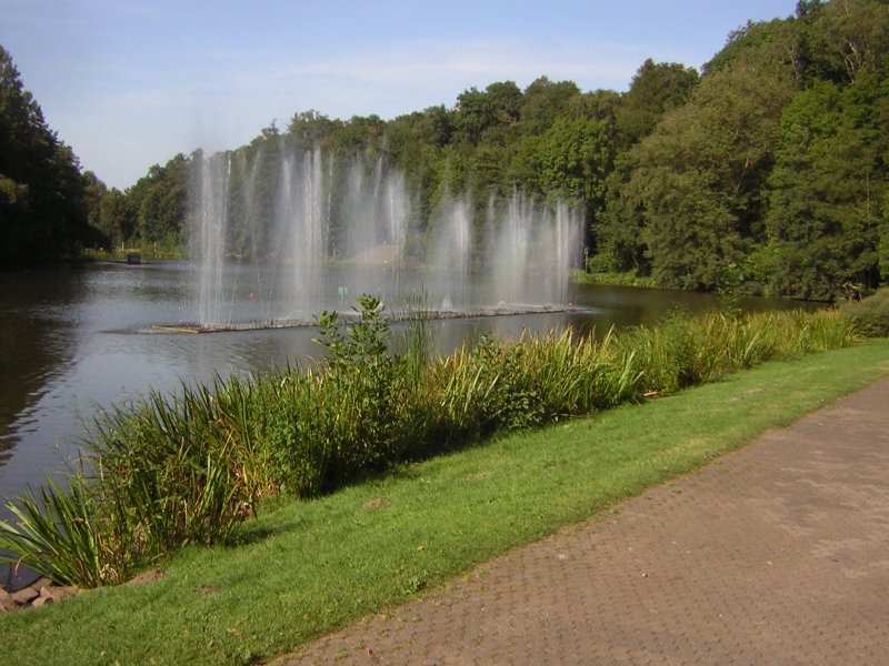 Das ist die Wasserorgel des Deutsch-Franzsichen-Garten in Saarbrcken.