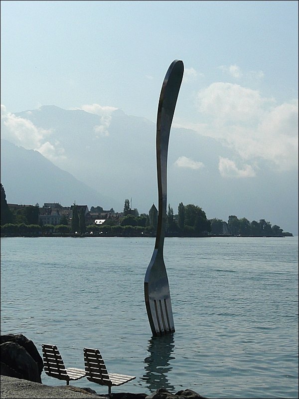 Das wohl am meisten fotografierte Motiv am Lac Lman. 02.08.08. (Jeanny)