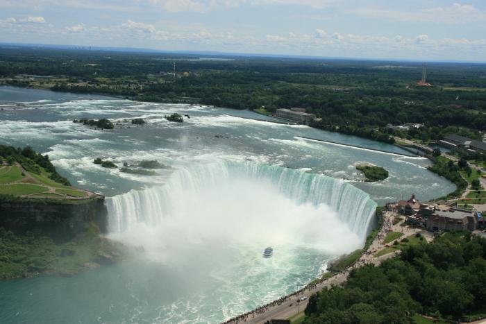 Der Horseshoe Falls (Hufeisen-Fall) hat einen Fallhhe von 52m und eine Kantenlnge von 792m.