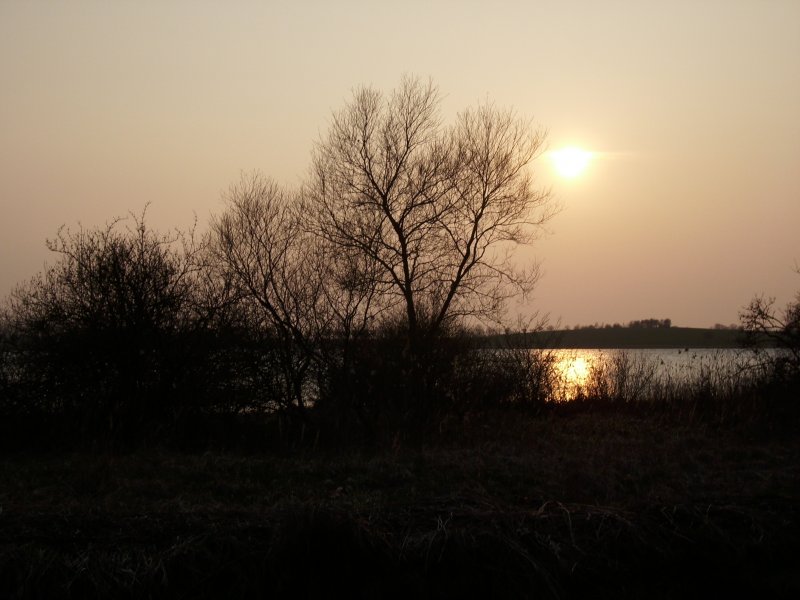 Der Tag geht zur Neige.Sonnenuntergangstimmung am Nonnensee bei Bergen/Rgen.