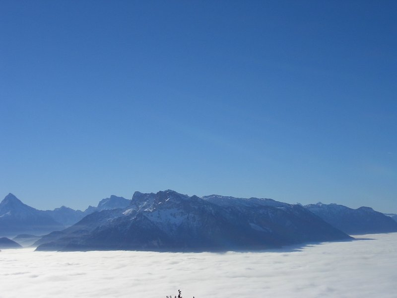 Der Untersberg in Salzburg fotografiert von der Gaisbergspitze.