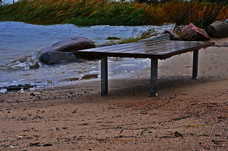 der Wasserstand eignet sich gut zum Fe waschen, es war etwas mehr khles Na im Strelasund am 15.10.09